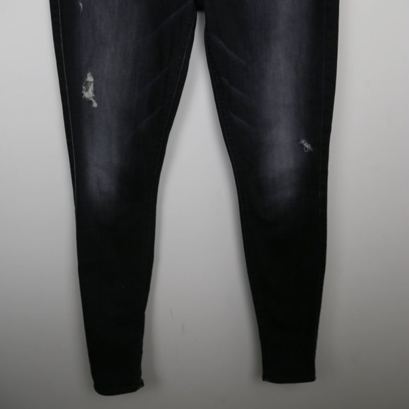 7 For All Mankind The High Waist Skinny Semi Distressed Denim Jeans - Picture 3 of 8